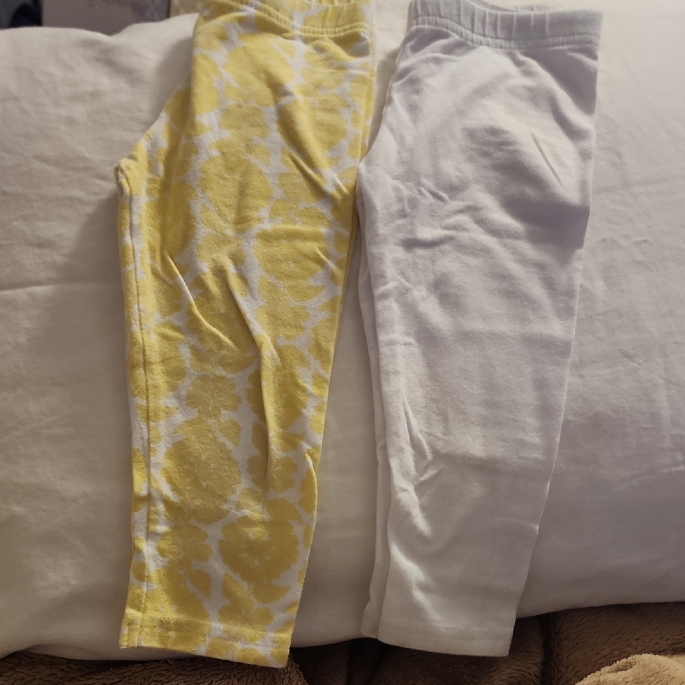 4T Carter's Yellow and White Capri Leggings